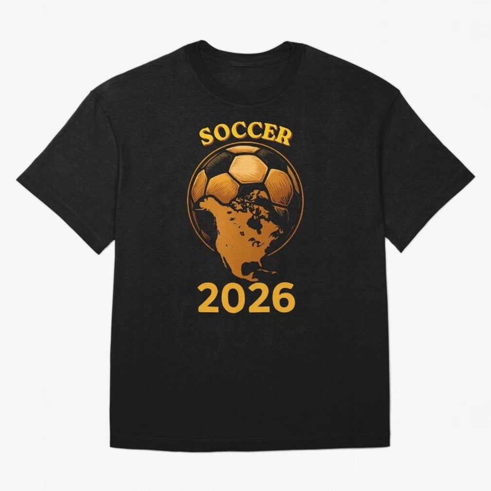 Soccer 2026 North America Football Fan Gift Shirt Oversized T-Shirt Show Your Tournament Heart for FIFA World Cup 2026 USA Canada Mexico Spirit, Capturing Argentina, CR7 and Messi, Champion Mindset, Group Stage Buzz, Knockout Tension and Passionate