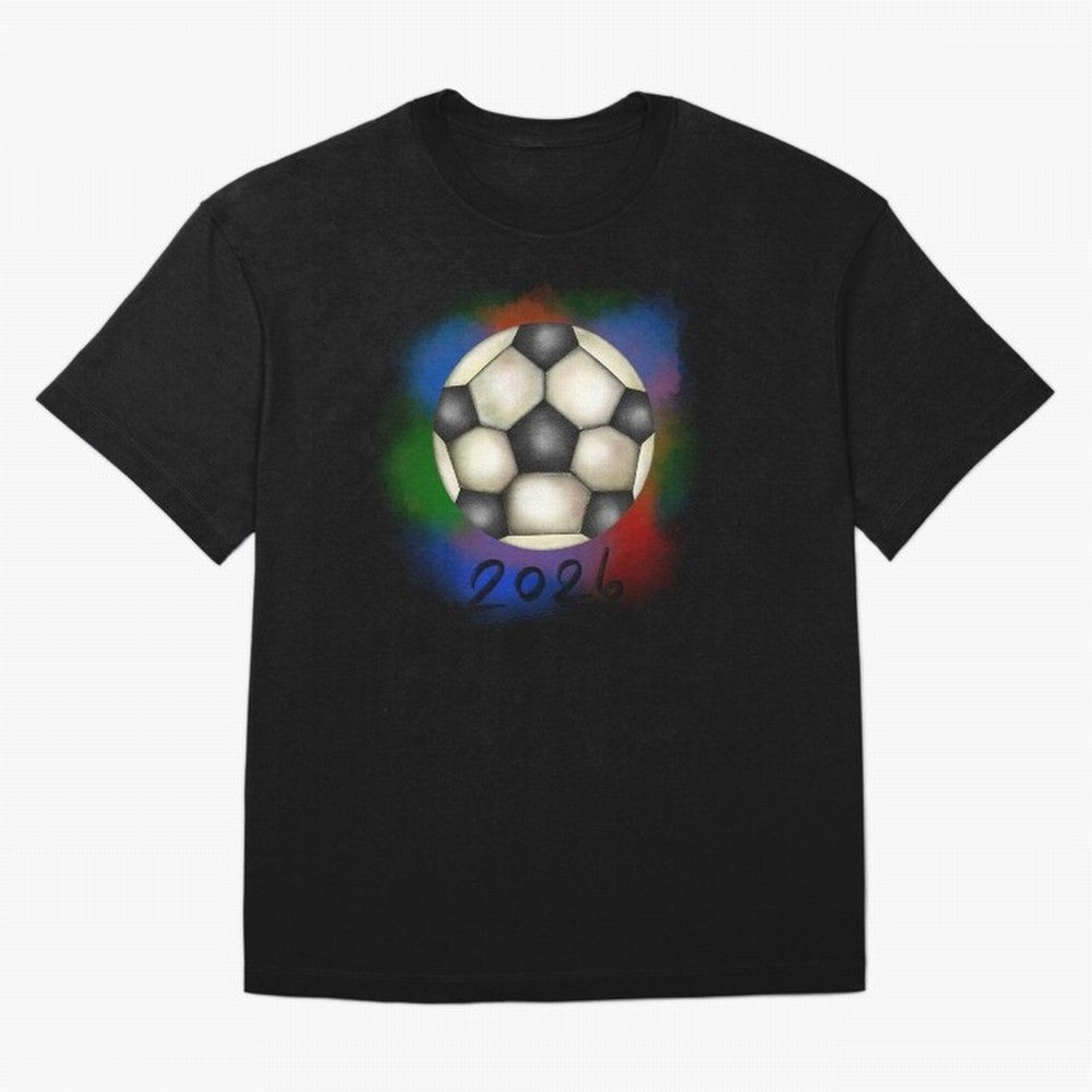 Football soccer Oversized T-Shirt Follow the Final Road of Match Day Hype around FIFA World Cup 2026 USA Canada Mexico, Messi, Neymar and Mbappe, England, France and Netherlands, Global Supporter Spirit, Legendary Goals, National Colors and