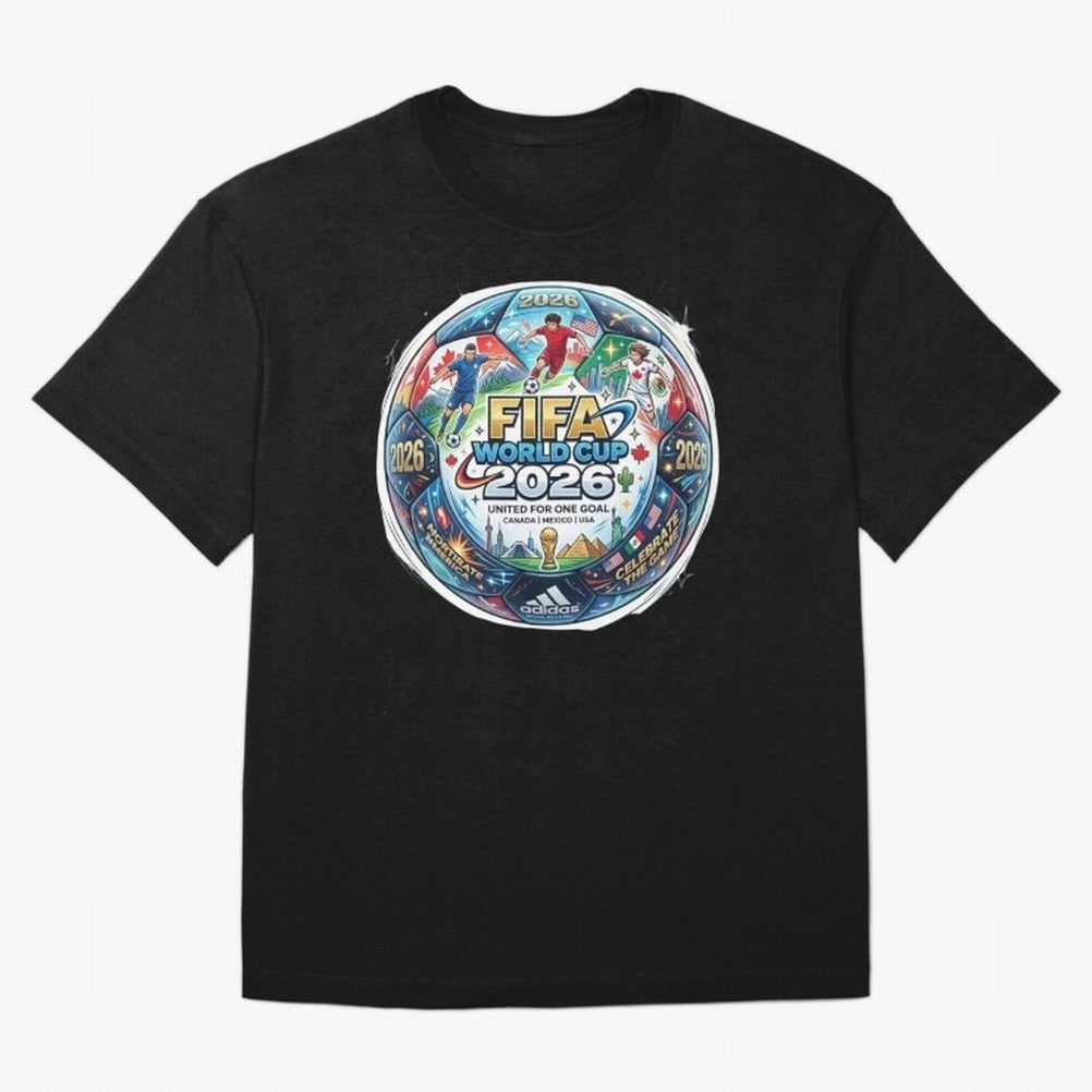 FIFA World Cup 2026 Official Match Ball Concept Art - Canada Mexico USA Oversized T-Shirt Keep the Legacy of FIFA World Cup 2026 Highlighting CR7 and Messi, Brazil, Portugal and Argentina Energy, Game Day Rituals, Football Legends, Country Pride