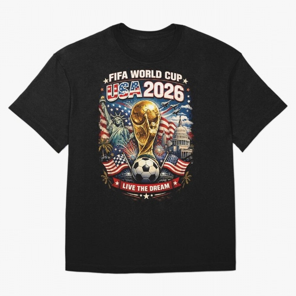 Fifa World Cup USA 2026 Colour Oversized T-Shirt Represent FIFA World Cup 2026 Group Stage Celebrating CR7, France and Portugal Energy, Soccer Culture, Superstar Moments, National Team Dreams and Competitive Fire; Great for Watch Parties, Sports