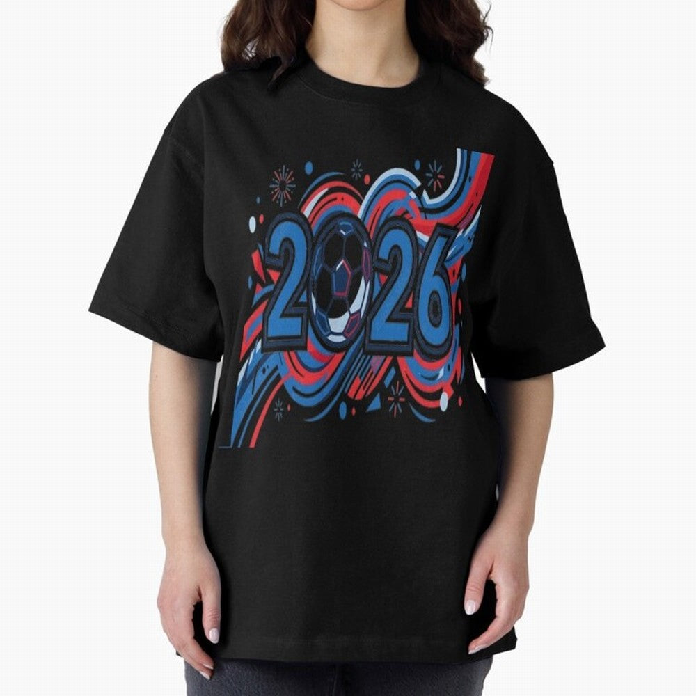 Football 2026 Oversized T-Shirt Bring Trophy Dreams to FIFA World Cup 2026 Spirit, Centered on England, France and Netherlands, CR7, Championship Spirit, Famous Goals, Roaring Crowds and International Football Unity; Perfect for People Who Love