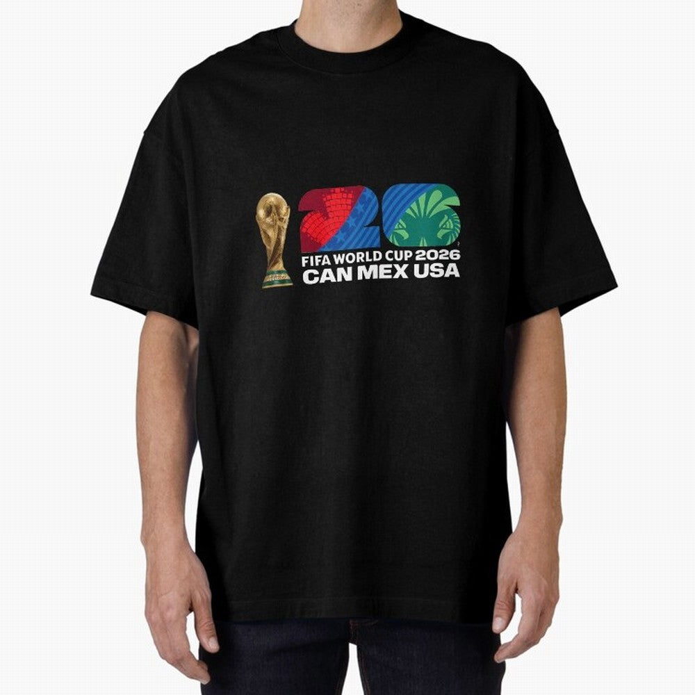 World Cup26 Host Country Trophy Oversized T-Shirt Bring Supporter Culture to Match Day Hype around FIFA World Cup 2026 Group Stage, Cristiano Ronaldo, Brazil, Portugal and Argentina, Fan Favorite Moments, National Team Passion, Big Match Drama and