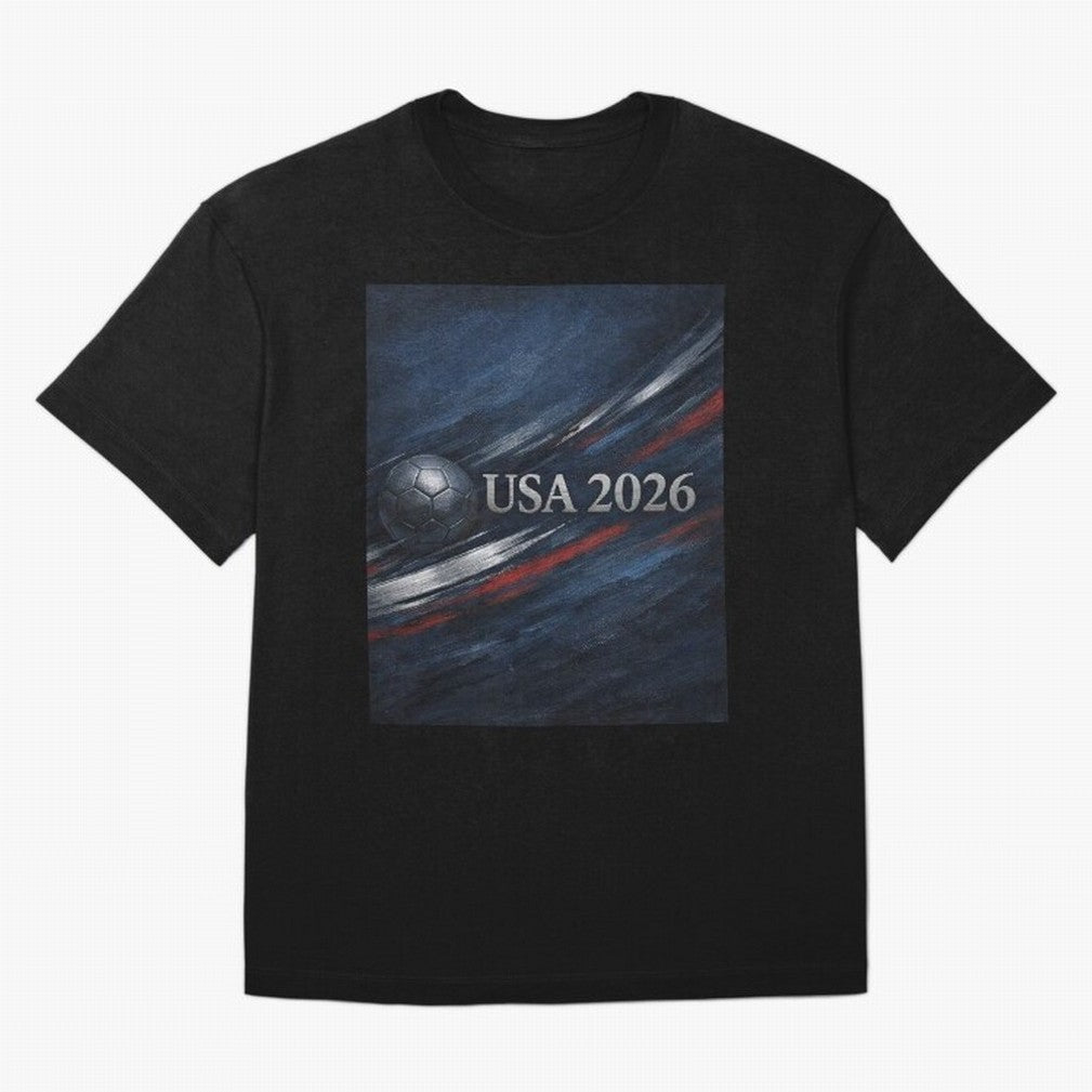USA 2026 Soccer Design Inspired Oversized T-Shirt Celebrate the Stars of FIFA World Cup 2026 Spirit, Capturing England, Cristiano Ronaldo, Haaland and CR7, Match Day Excitement, Supporter Culture, Golden Goals and Global Football Passion; Perfect
