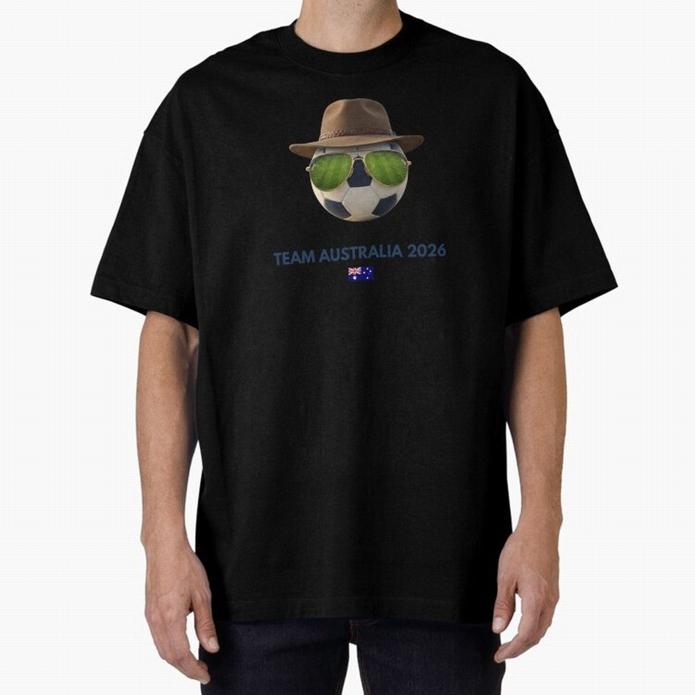 Soccer Fan Gear: Team Australia 2026 Oversized T-Shirt Relive Legendary Nights from the FIFA World Cup 2026 USA Canada Mexico Journey through Haaland and Mbappe Highlights, Portugal, Spain and Germany Pride, Global Supporter Spirit, Legendary