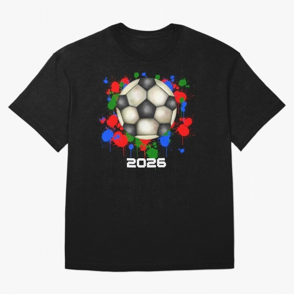 Football 2026 Oversized T-Shirt Honor Football Greatness during FIFA World Cup 2026 for Fans of Messi and Cristiano Ronaldo and Spain and Netherlands, Bringing Global Supporter Spirit, Legendary Goals, National Colors and Tournament Celebration;