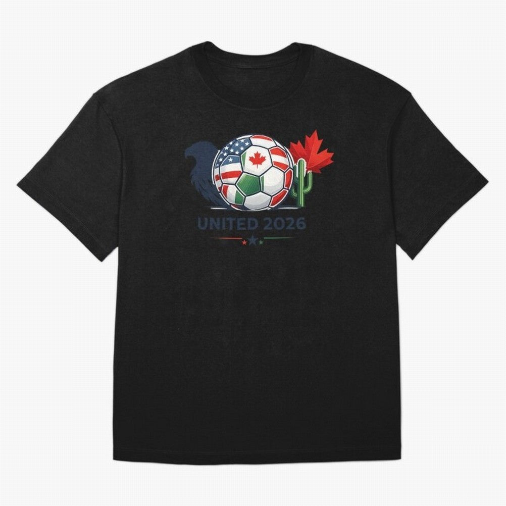 World Cup 2026 United Soccer Design Oversized T-Shirt Bring Retro Soccer Energy to Global Football Passion for FIFA World Cup 2026 USA Canada Mexico, Filled with Cristiano Ronaldo, Haaland and CR7, France, Vintage Soccer Flavor, Modern Football