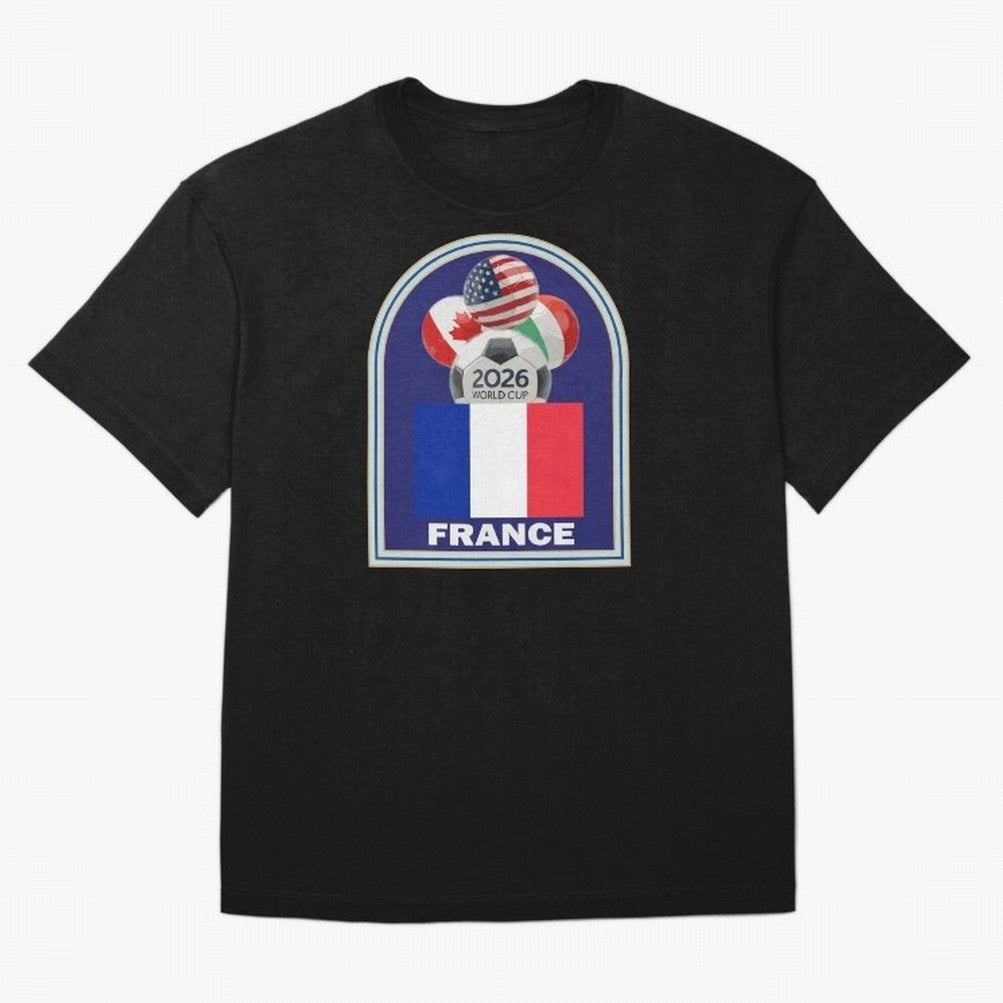 France 2026 Soccer T-shirt Oversized T-Shirt Remember Iconic Moments from FIFA World Cup 2026 Group Stage Driven by CR7 and Messi, France and Portugal Energy, Global Supporter Spirit, Legendary Goals, National Colors and Tournament Celebration;