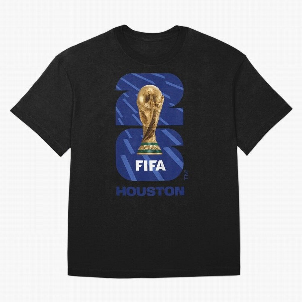 World Cup26 Houston Trophy Oversized T-Shirt Step into FIFA World Cup 2026 Group Stage Highlighting Neymar, Haaland and Cristiano Ronaldo, Brazil, Portugal and Argentina Energy, Football History, Final Match Energy, Crowd Noise and Once in a