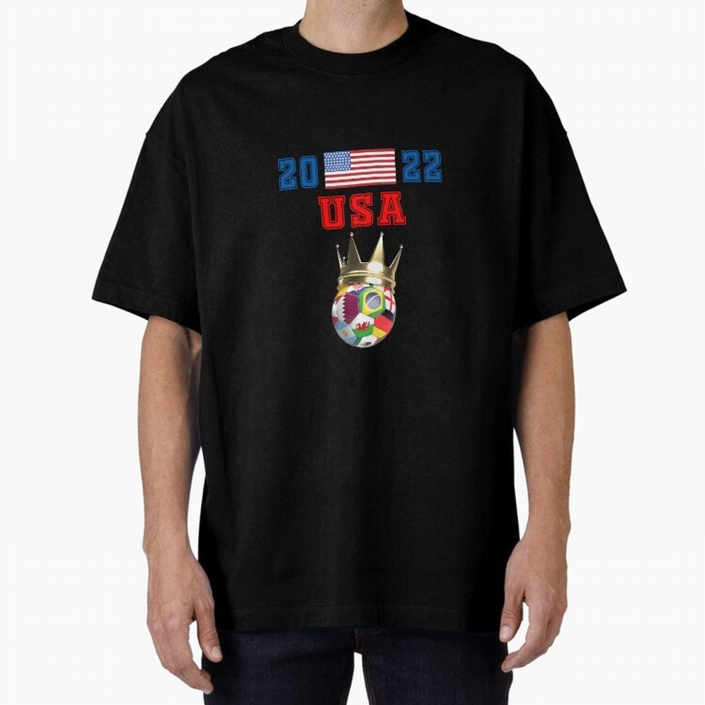 Usa World Cup Jersey 2022 Oversized T-Shirt Celebrate Fan Favorites in FIFA World Cup 2026 Highlighting Messi, Neymar and Mbappe, Portugal, Spain and Germany Energy, Match Day Excitement, Supporter Culture, Golden Goals and Global Football Passion;