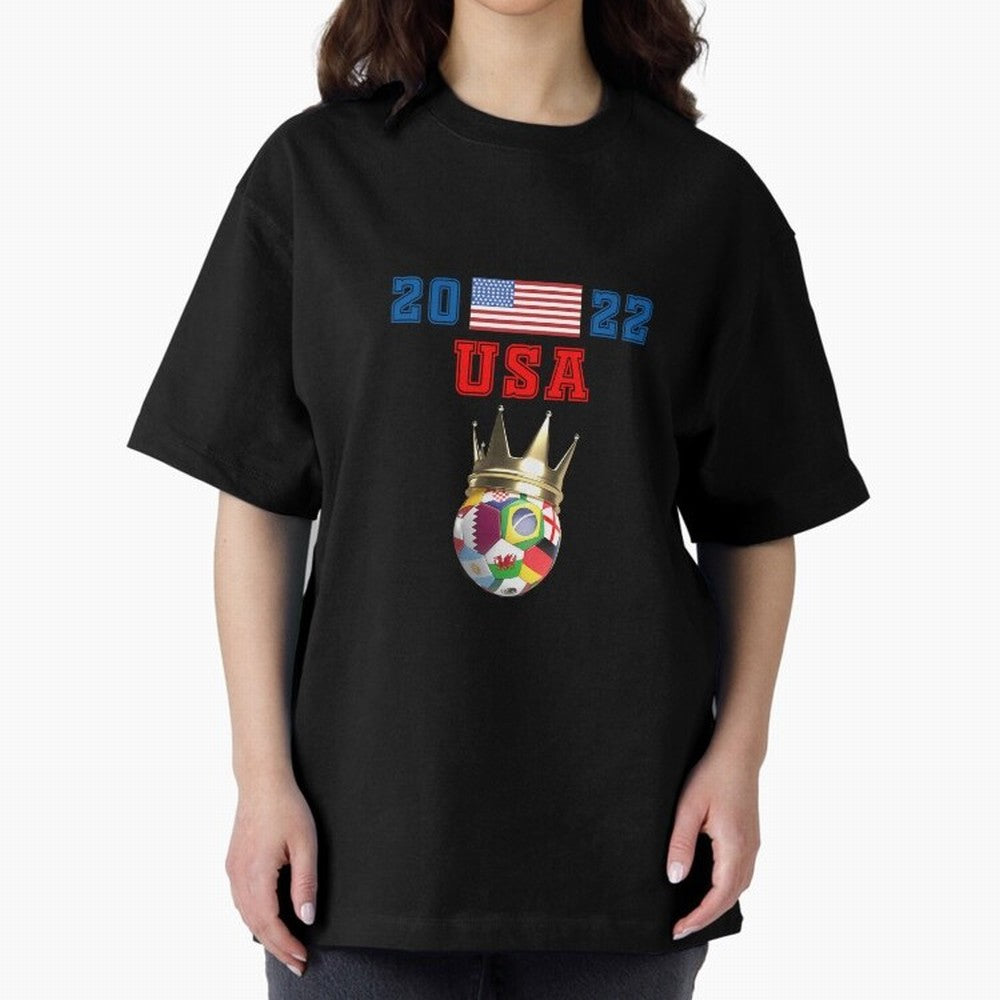 Usa World Cup Jersey 2022 Oversized T-Shirt Celebrate Fan Favorites in FIFA World Cup 2026 Highlighting Messi, Neymar and Mbappe, Portugal, Spain and Germany Energy, Match Day Excitement, Supporter Culture, Golden Goals and Global Football Passion;