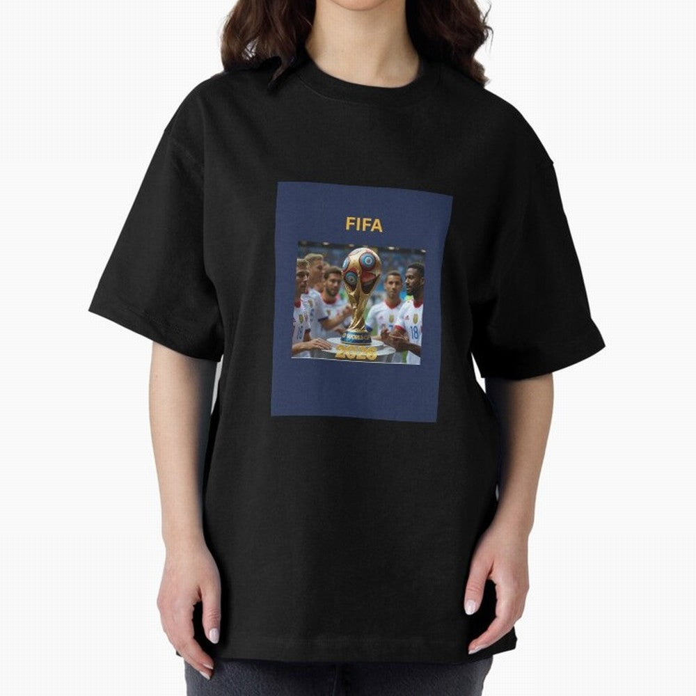 WORLD CUP FOOTBALL 2026 Oversized T-Shirt Fuel Your Fan Pride for FIFA World Cup 2026 Made for CR7, England and Germany Energy, Sports Nostalgia, International Competition, Famous Players and Unforgettable Victories; Ideal for Fans Who Follow