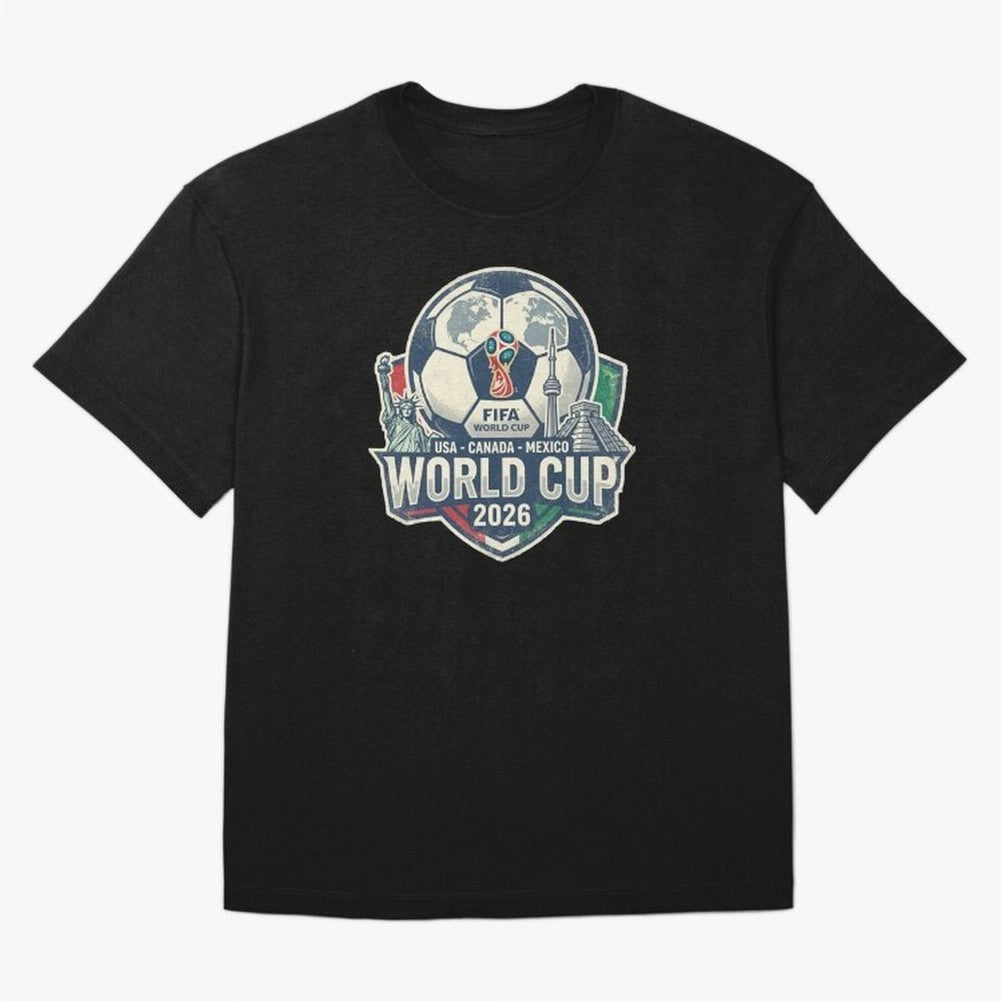 North America United Soccer 2026 Vintage Crest Oversized T-Shirt Celebrate Classic Football Spirit in FIFA World Cup 2026 Group Stage for Fans of Haaland and Mbappe and Argentina, Bringing Football History, Final Match Energy, Crowd Noise and Once