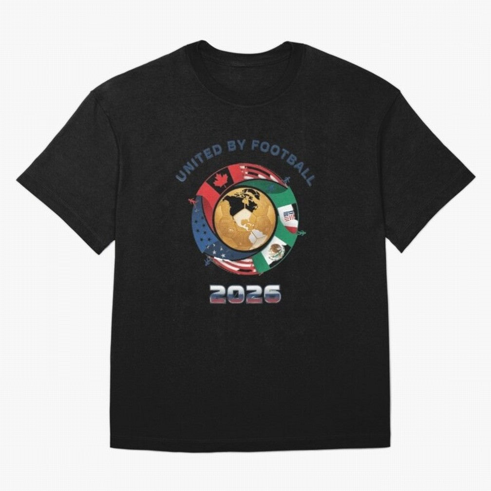 United By Football 2026 Oversized T-Shirt Stand Out with Spirit from FIFA World Cup 2026 USA Canada Mexico Centered on Haaland, Brazil, Portugal and Argentina Energy, Stadium Chants, National Pride, Trophy Dreams and Unforgettable Football