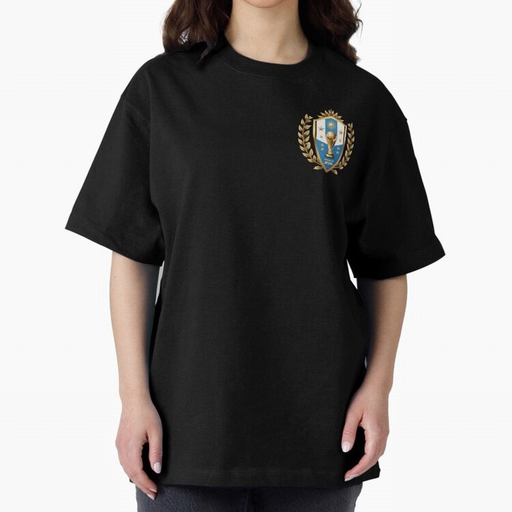 Argentina World Cup 2026 Oversized T-Shirt Join Supporters Worldwide for FIFA World Cup 2026 Filled with Messi and Cristiano Ronaldo, England, France and Netherlands Energy, Retro Football Energy, Iconic Rivalries, Trophy Chase Drama and Stadium
