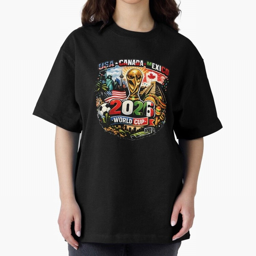 World Cup 2026 Funny Soccer Tournament 2026 T-Shirt_88656674 Oversized T-Shirt Honor FIFA World Cup 2026 USA Canada Mexico for Fans of Haaland and Mbappe and Brazil, Bringing Global Supporter Spirit, Legendary Goals, National Colors and Tournament