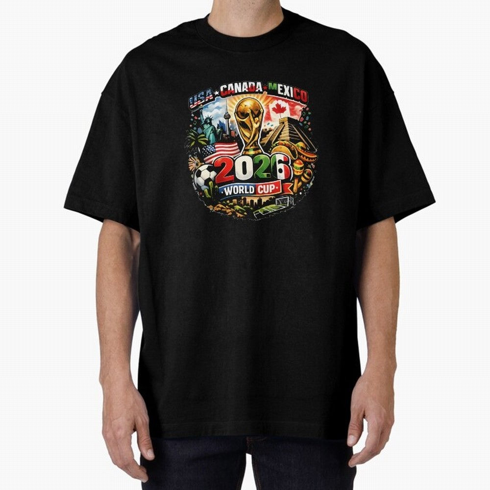 World Cup 2026 Funny Soccer Tournament 2026 T-Shirt_88656674 Oversized T-Shirt Honor FIFA World Cup 2026 USA Canada Mexico for Fans of Haaland and Mbappe and Brazil, Bringing Global Supporter Spirit, Legendary Goals, National Colors and Tournament