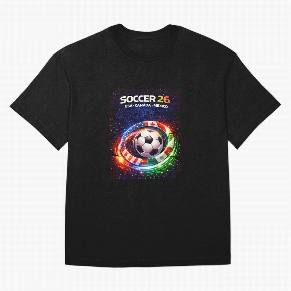 North America Soccer 2026 Soccer 26 Usa Canada Mexico Fan United 2026 Soccer Oversized T-Shirt Step into FIFA World Cup 2026 USA Canada Mexico for Fans of Messi and Argentina, Bringing Championship Spirit, Famous Goals, Roaring Crowds and