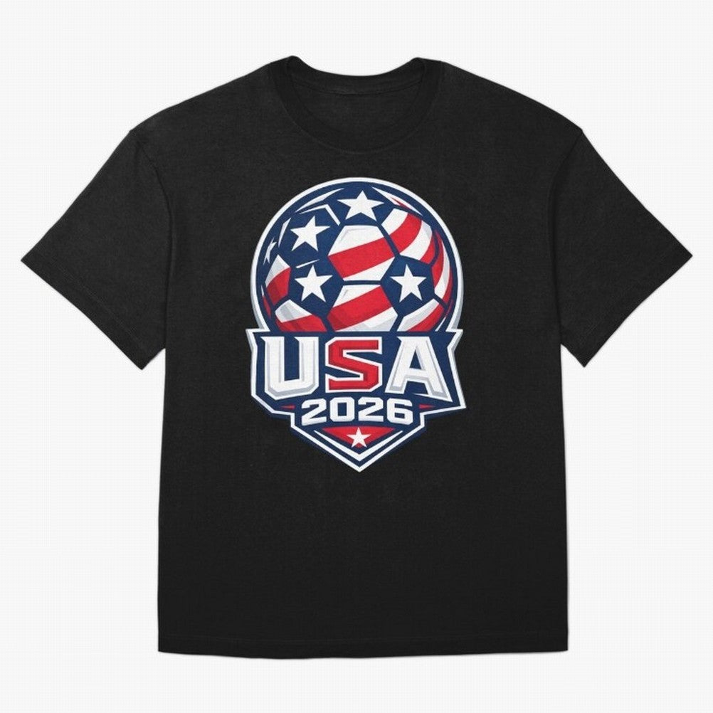 USA 2026 World Cup T-Shirt - Star Spangled Soccer Design - American Host Fan Tee Oversized T-Shirt Join the Global Buzz around FIFA World Cup 2026 Group Stage Made for Messi, CR7 and Mbappe, Argentina and Brazil Energy, Fan Favorite Moments,