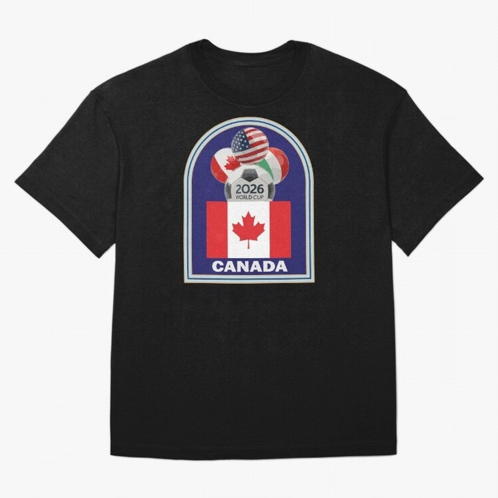 Canada 2026 Soccer T-shirt Oversized T-Shirt Honor the Beautiful Game during FIFA World Cup 2026 USA Canada Mexico for Fans of Mbappe and Neymar and Spain, Bringing Match Day Excitement, Supporter Culture, Golden Goals and Global Football Passion;