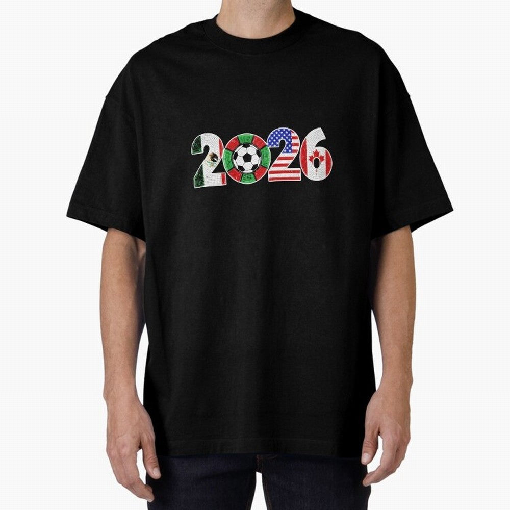 North American Soccer Spirit Team 2026 T-Shirt_82770209 Oversized T-Shirt Live for the Drama of FIFA World Cup 2026 Group Stage Spirit, Made for England and Germany, Cristiano Ronaldo, Haaland and CR7, Global Supporter Spirit, Legendary Goals,