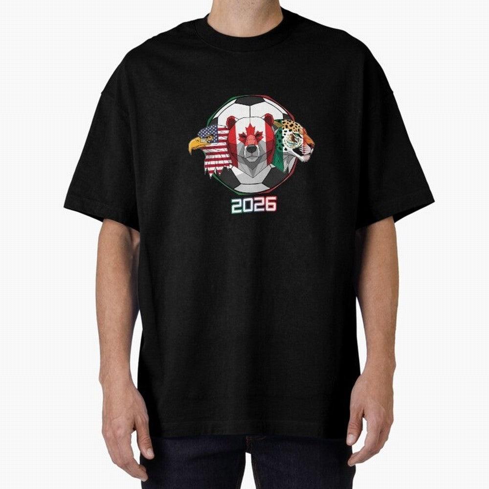 North American Soccer Animals 2026 Oversized T-Shirt Bring Home FIFA World Cup 2026 Group Stage Connected to Neymar, Haaland and Cristiano Ronaldo, Netherlands Energy, Game Day Rituals, Football Legends, Country Pride and the Road to the Final;