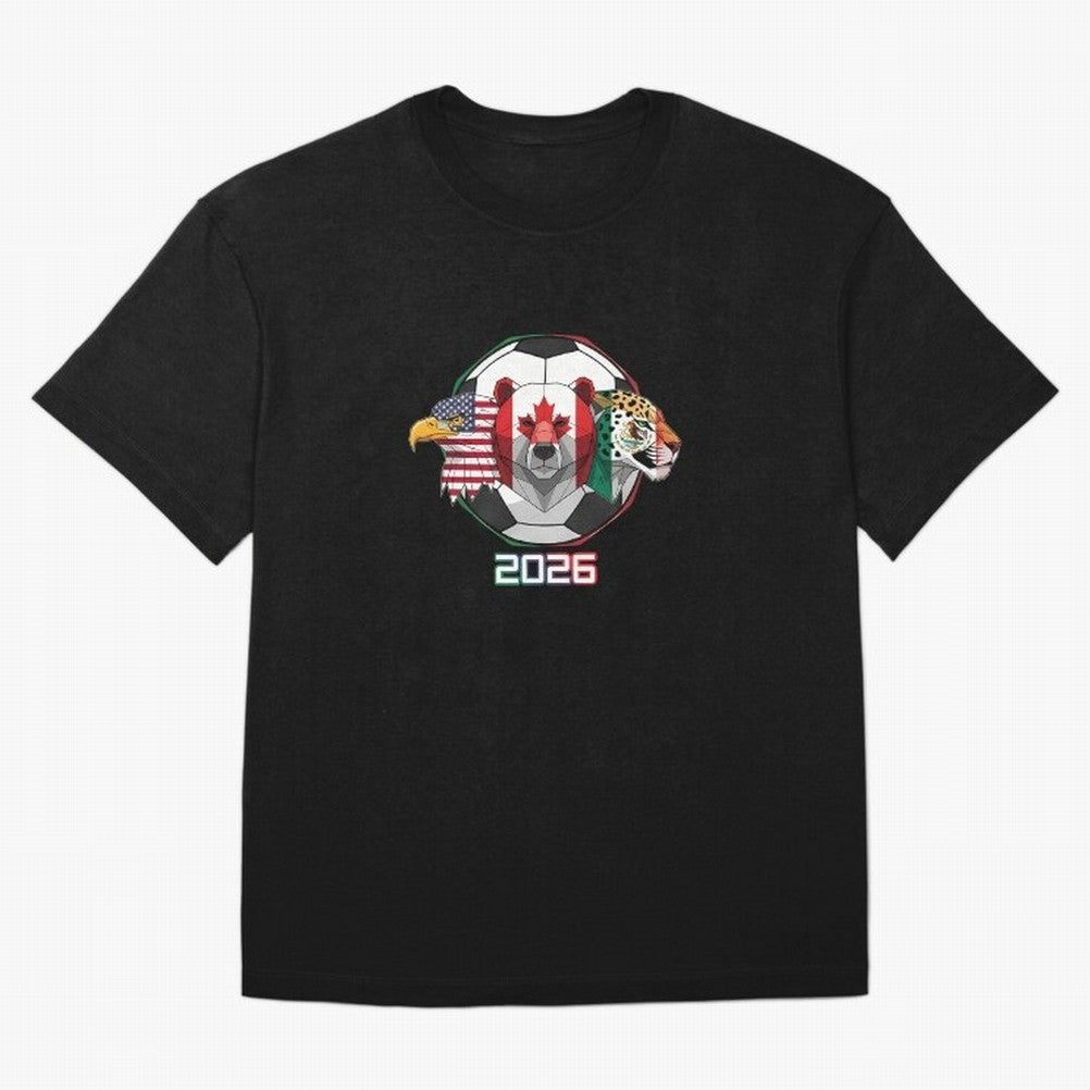 North American Soccer Animals 2026 Oversized T-Shirt Bring Home FIFA World Cup 2026 Group Stage Connected to Neymar, Haaland and Cristiano Ronaldo, Netherlands Energy, Game Day Rituals, Football Legends, Country Pride and the Road to the Final;