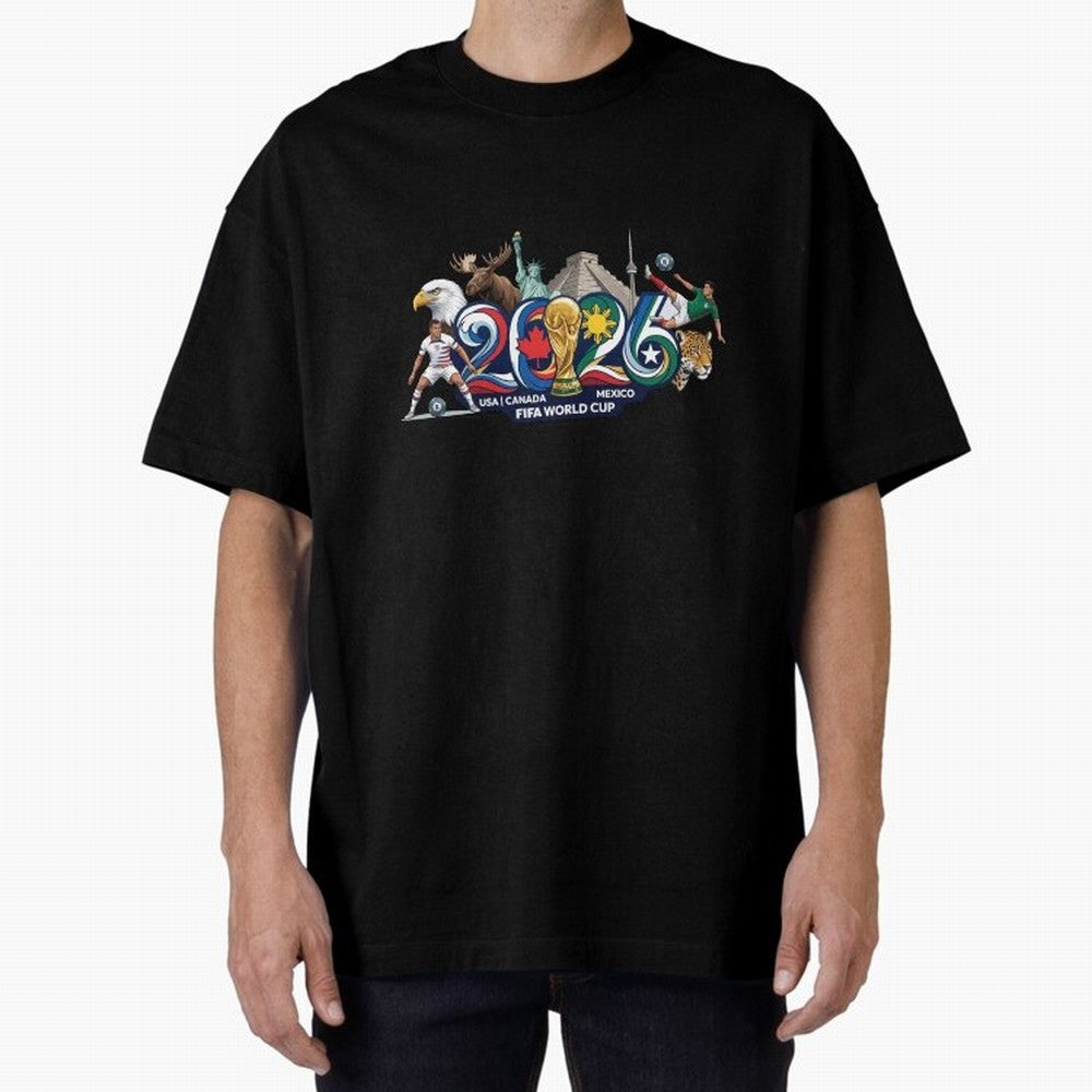 FIFA World Cup 2026 North America: USA Canada Mexico United Nations of Football Oversized T-Shirt Celebrate Rivalries and Pride in FIFA World Cup 2026 USA Canada Mexico for Fans of Messi and Argentina, Bringing Classic Soccer Heritage, Championship