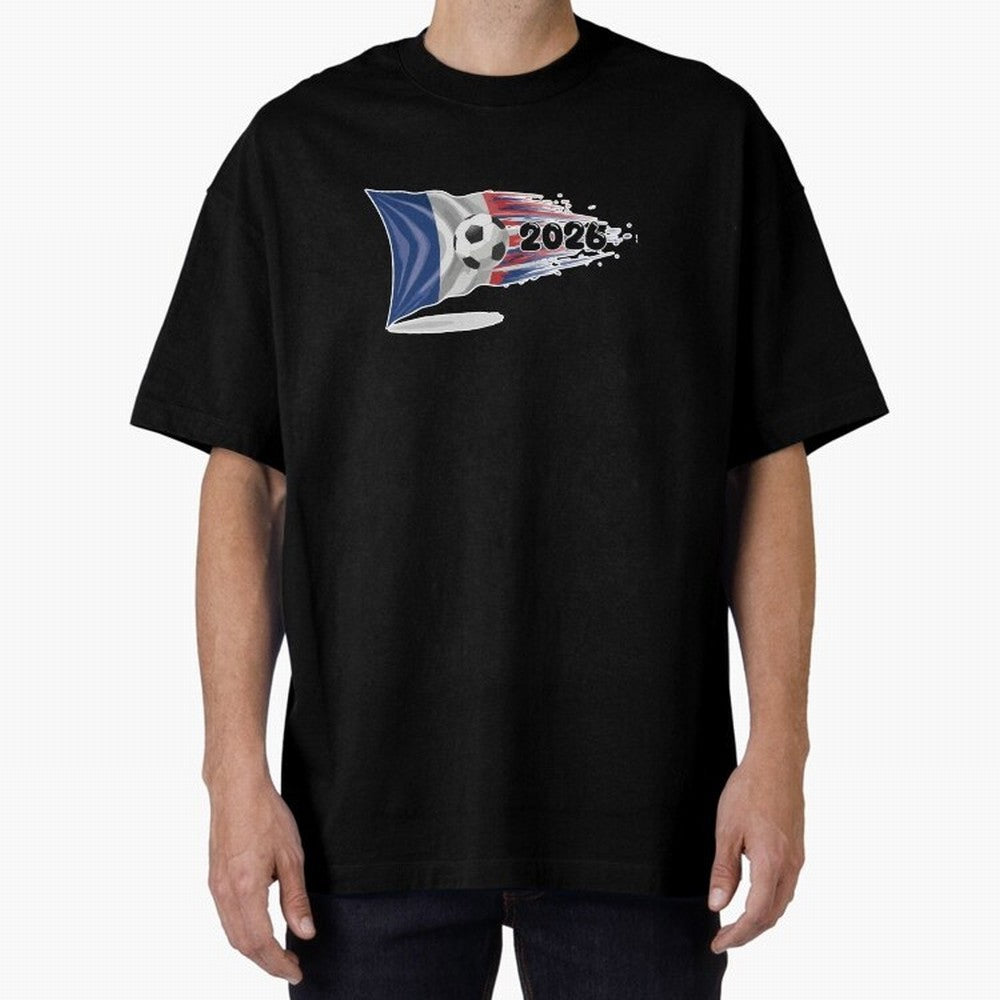 France Soccer 2026 Fan Tee: Bleu-Blanc-Rouge Flag Football Design | Perfect Gift for World Cup Fans! Oversized T-Shirt Bring Champion Energy into Match Day Hype around FIFA World Cup 2026 Group Stage, Haaland, Brazil, Portugal and Argentina,