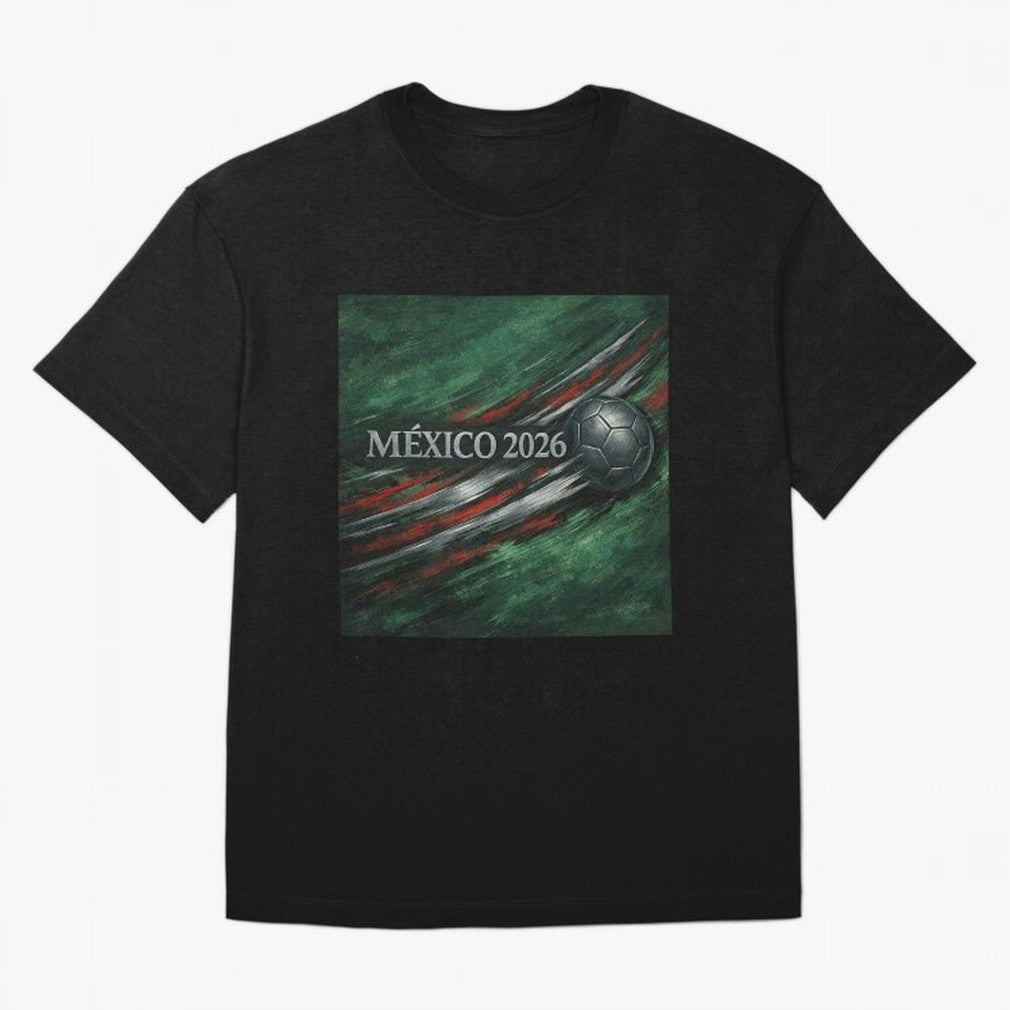 M¨¦xico 2026 Soccer Design Oversized T-Shirt Capture Stadium Memories from Match Day Hype around FIFA World Cup 2026 Group Stage, Messi and Cristiano Ronaldo, England, France and Netherlands, Sports Nostalgia, International Competition, Famous