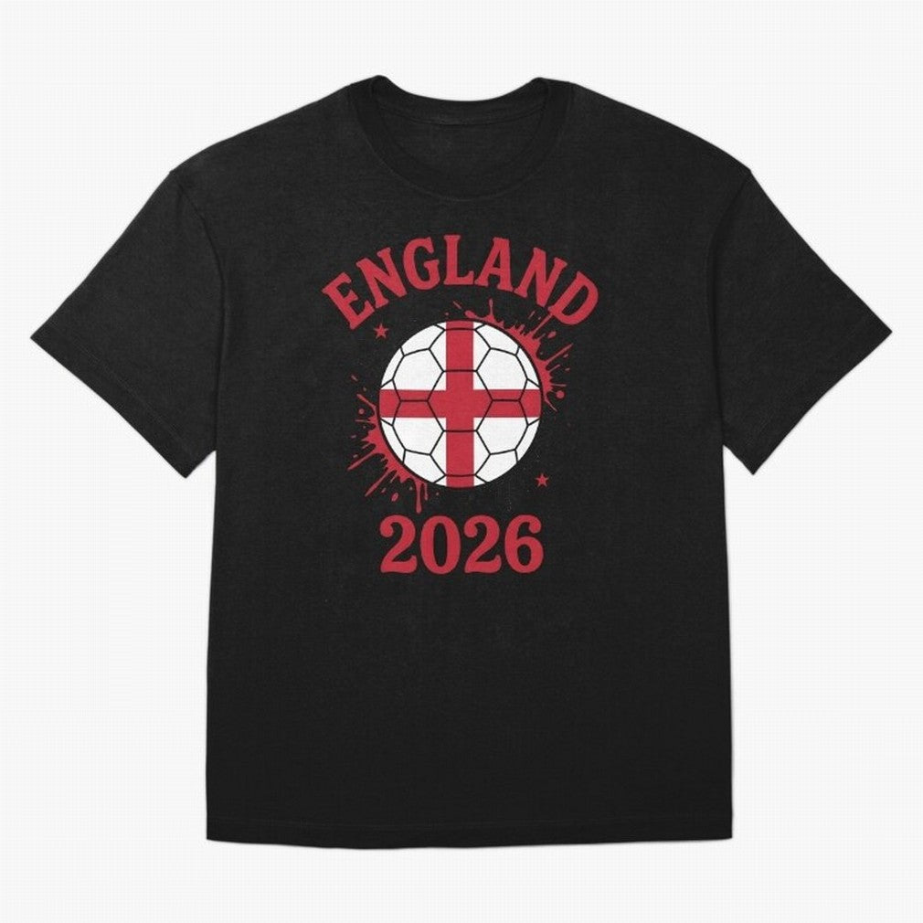 England World Cup 2026 football supporter| St George Cross Football Oversized T-Shirt Celebrate Soccer Greatness during FIFA World Cup 2026 for Fans of Cristiano Ronaldo and England and Germany, Bringing Football History, Final Match Energy, Crowd