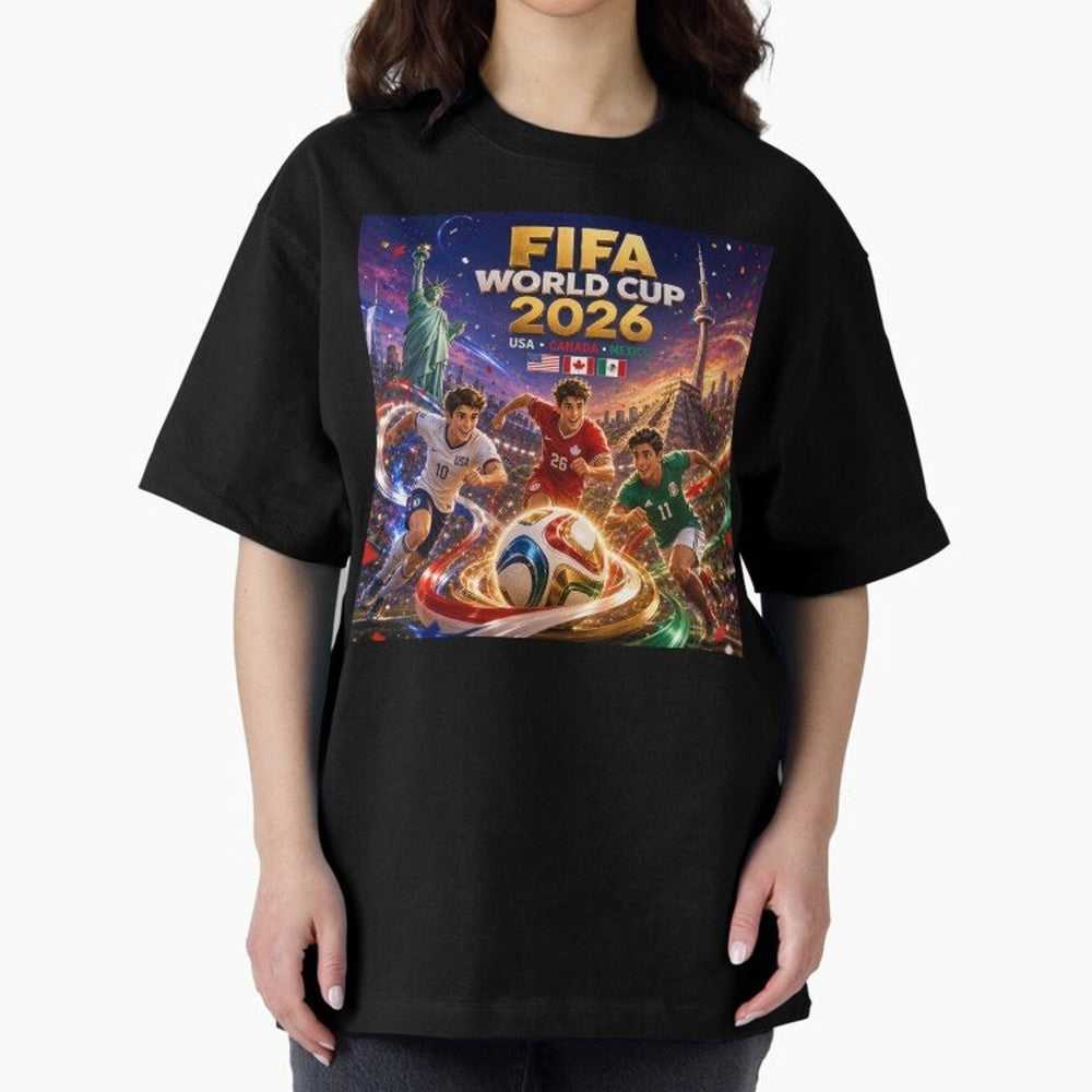 Host Nations Football 2026 #football 2026 Oversized T-Shirt Celebrate Supporters United by the FIFA World Cup 2026 Journey through Haaland Highlights, France Pride, Classic Soccer Heritage, Championship Pressure, Fan Loyalty and International