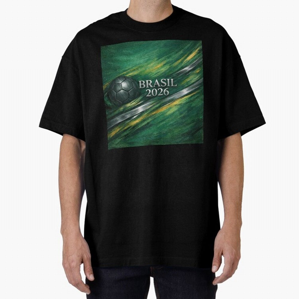 Brazil World Cup 2026 Concept Oversized T-Shirt Join the Countdown to FIFA World Cup 2026 USA Canada Mexico Spirit, Filled with Argentina and Brazil, Cristiano Ronaldo, Soccer Culture, Superstar Moments, National Team Dreams and Competitive Fire;