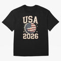 USA 2026 World Cup Soccer Oversized T-Shirt Follow the Final Road of Match Day Hype around FIFA World Cup 2026 USA Canada Mexico, Messi, Neymar and Mbappe, England, France and Netherlands, Global Supporter Spirit, Legendary Goals, National Colors