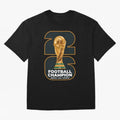 2026 Soccer Tournament Graphic - Football Champion Art Oversized T-Shirt Carry National Pride through Global Football Passion for FIFA World Cup 2026, Centered on Messi, CR7 and Mbappe, Germany, Retro Football Energy, Iconic Rivalries, Trophy Chase