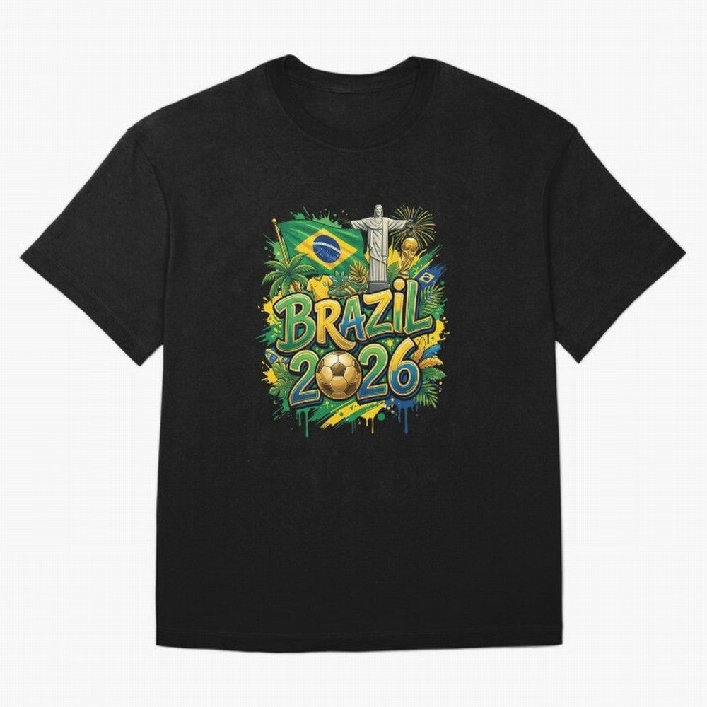 Brazil World Cup 2026 Football Legacy Oversized T-Shirt Celebrate the Biggest Stage of the FIFA World Cup 2026 USA Canada Mexico Journey through Haaland Highlights, Argentina and Brazil Pride, Championship Spirit, Famous Goals, Roaring Crowds and