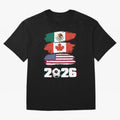 USA Canada Mexico Flag 2026 Cup Brush Art Oversized T-Shirt Bring Global Football Passion for FIFA World Cup 2026 Group Stage, Capturing Messi and Cristiano Ronaldo, Portugal, Spain and Germany, Supporter Pride, Iconic Celebrations, Legendary Names