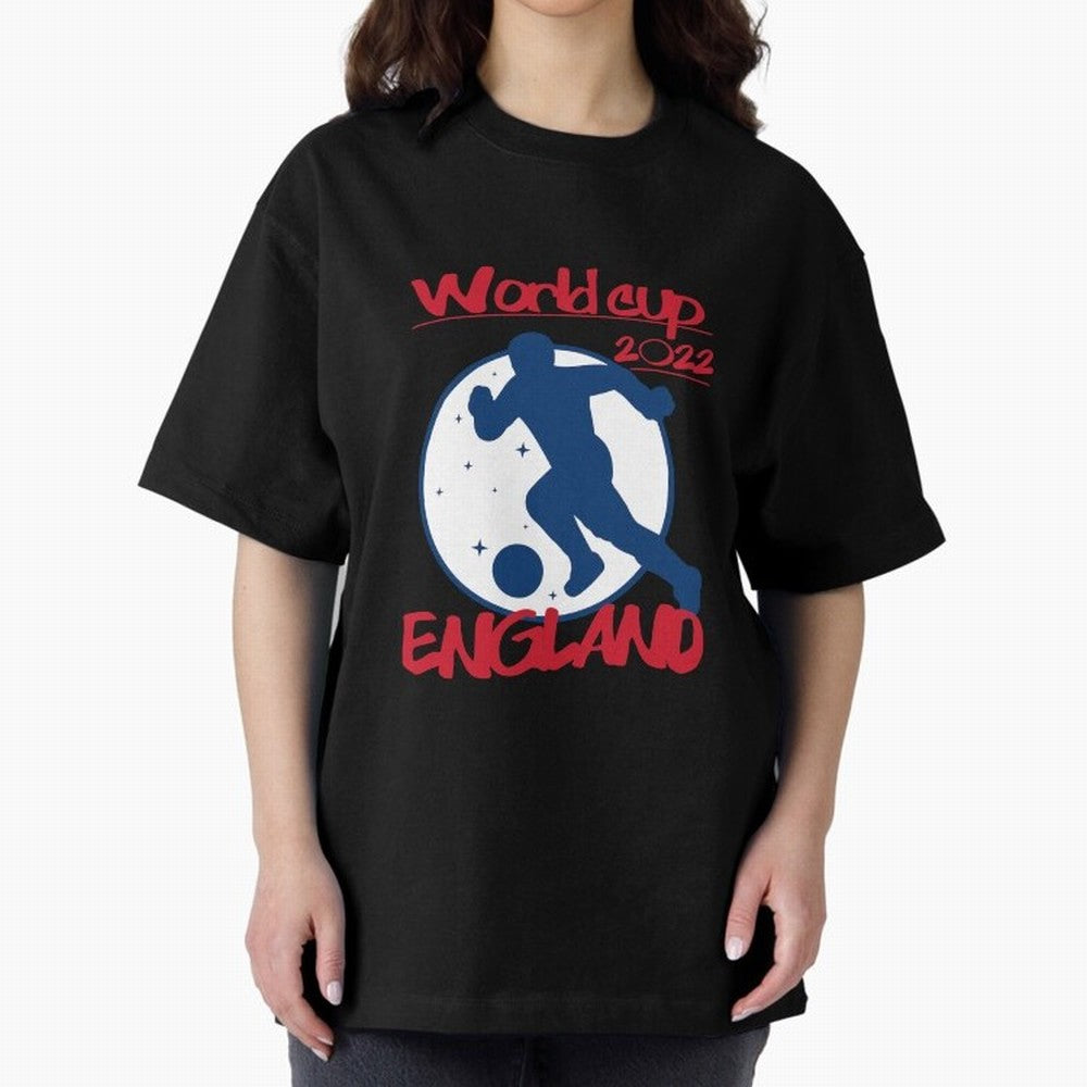 England World Cup 2022 Oversized T-Shirt Share FIFA World Cup 2026 Group Stage Highlighting CR7, Argentina, France and Brazil Energy, Classic Soccer Heritage, Championship Pressure, Fan Loyalty and International Pride; Perfect for People Who Love