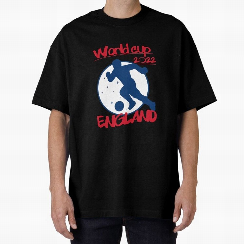 England World Cup 2022 Oversized T-Shirt Share FIFA World Cup 2026 Group Stage Highlighting CR7, Argentina, France and Brazil Energy, Classic Soccer Heritage, Championship Pressure, Fan Loyalty and International Pride; Perfect for People Who Love