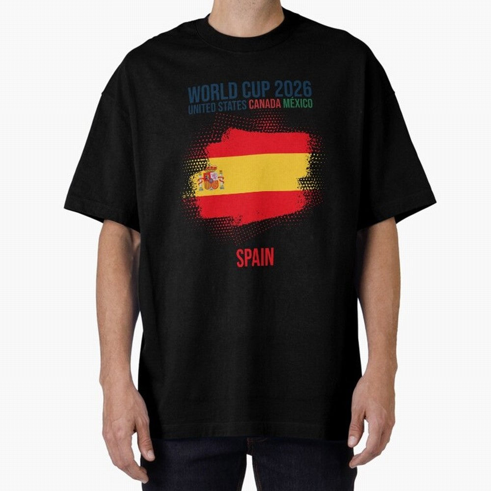 SPAIN WORLD CUP 2026 Oversized T-Shirt Feel the Heartbeat of FIFA World Cup 2026 Spirit, Filled with France and Portugal, Mbappe, Football History, Final Match Energy, Crowd Noise and Once in a Lifetime Moments; Great for Watch Parties, Sports