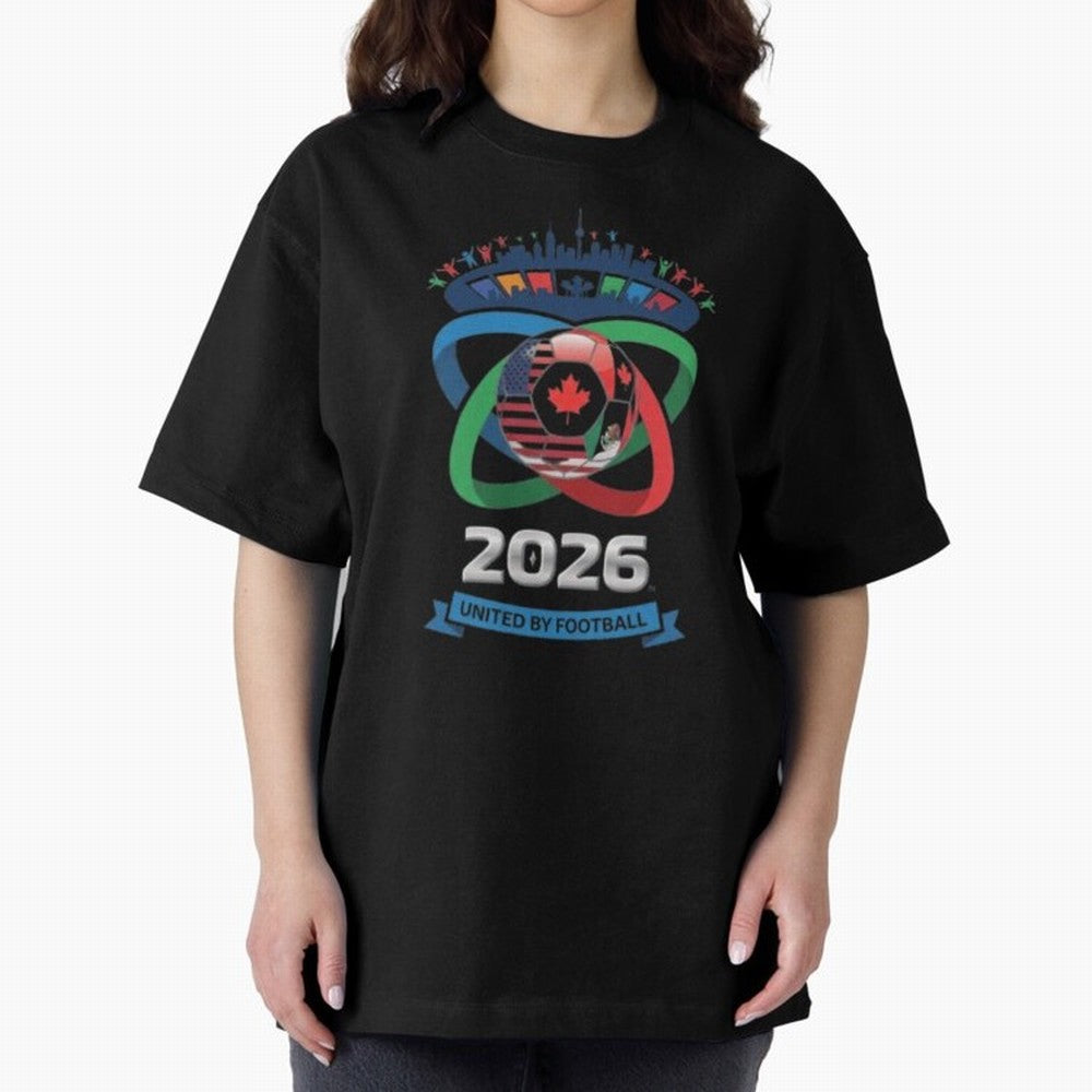 Infinity Loop World Cup 2026 Host Nation Design Oversized T-Shirt Celebrate Classic Football Spirit in FIFA World Cup 2026 Group Stage Inspired by Neymar, Haaland and Cristiano Ronaldo, England, France and Netherlands Energy, Retro Football Energy,
