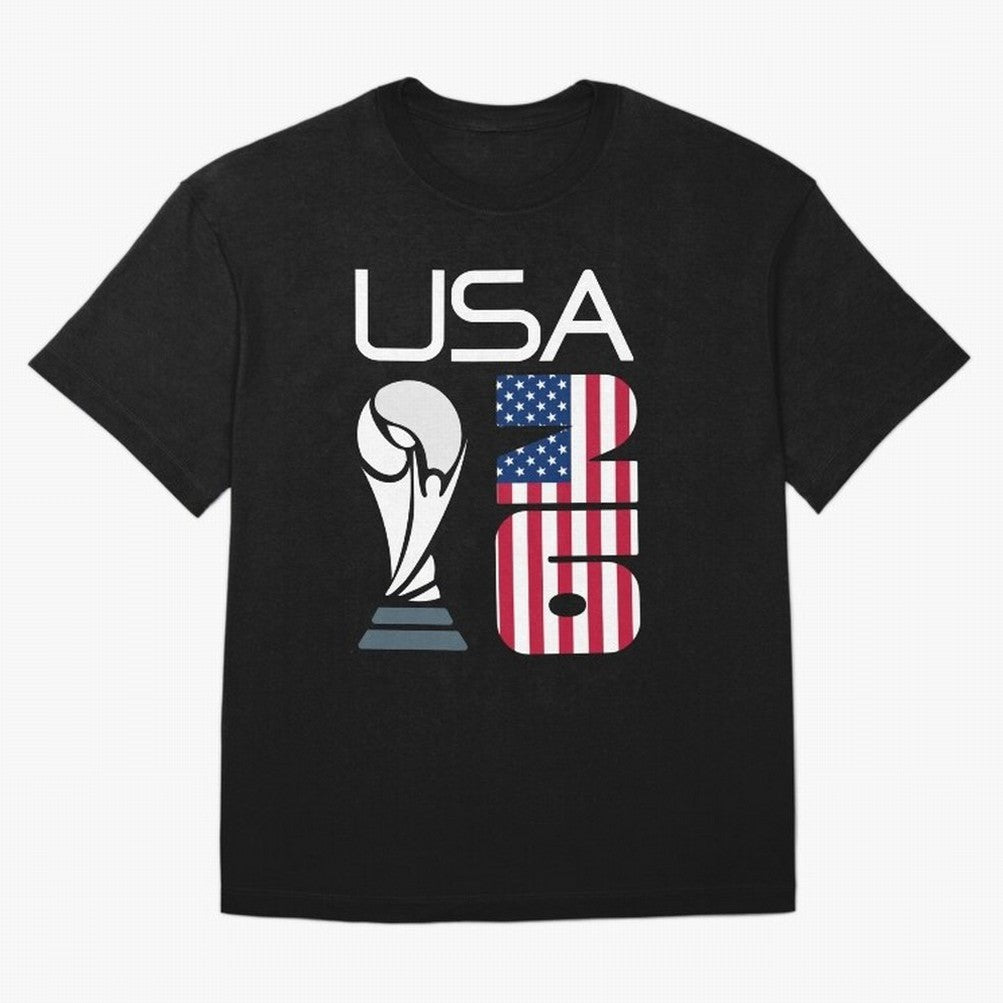 USA 2026 Soccer World Cup Trophy American Flag Design Oversized T-Shirt Carry National Pride through Match Day Hype around FIFA World Cup 2026 USA Canada Mexico, Cristiano Ronaldo, Haaland and CR7, England, Retro Football Energy, Iconic Rivalries,