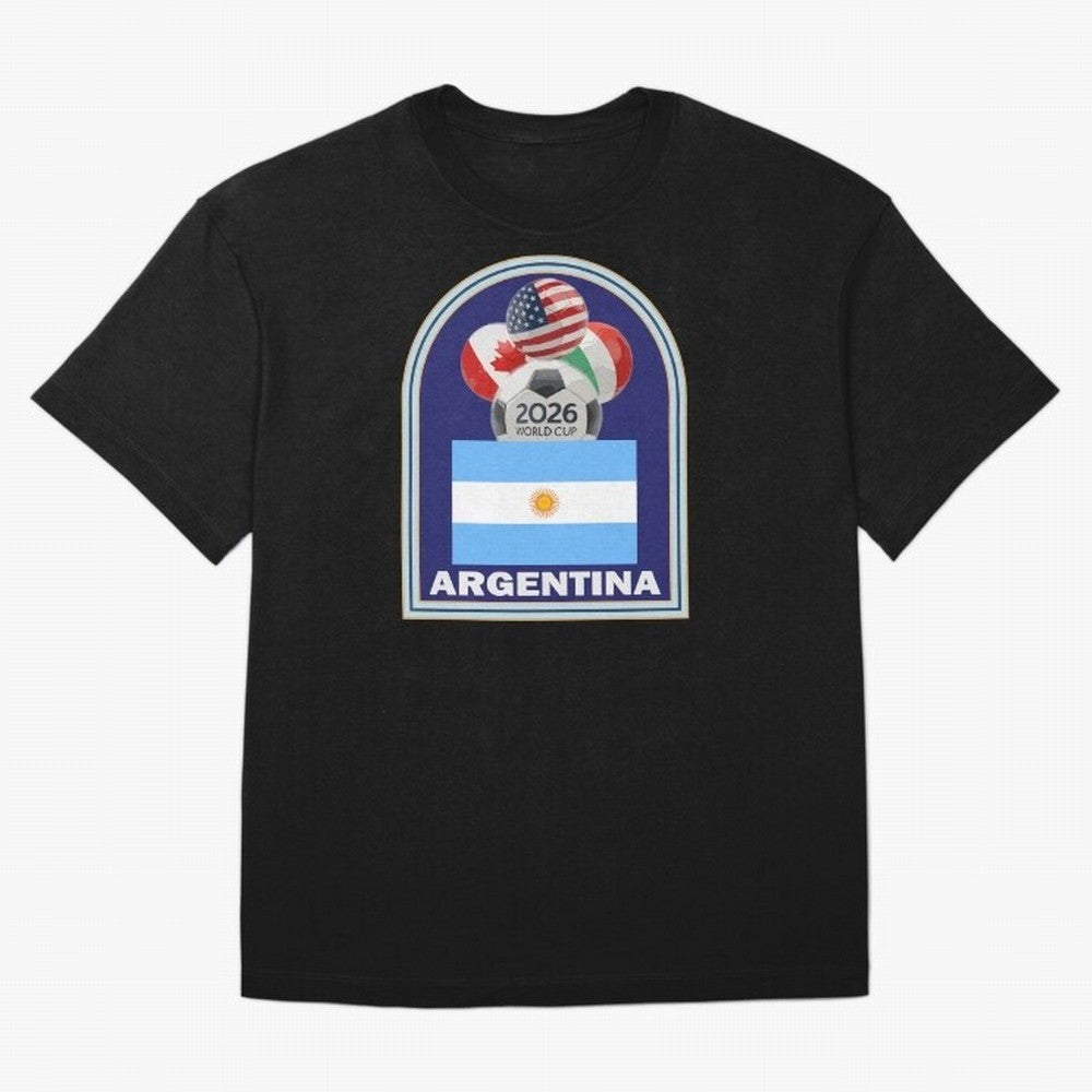 Argentina 2026 Soccer T-shirt Oversized T-Shirt Follow the Final Road of Global Football Passion for FIFA World Cup 2026, Highlighting Mbappe and Neymar, France, Football Festival Excitement, Trophy Ambitions, Country Rivalries and Star Player