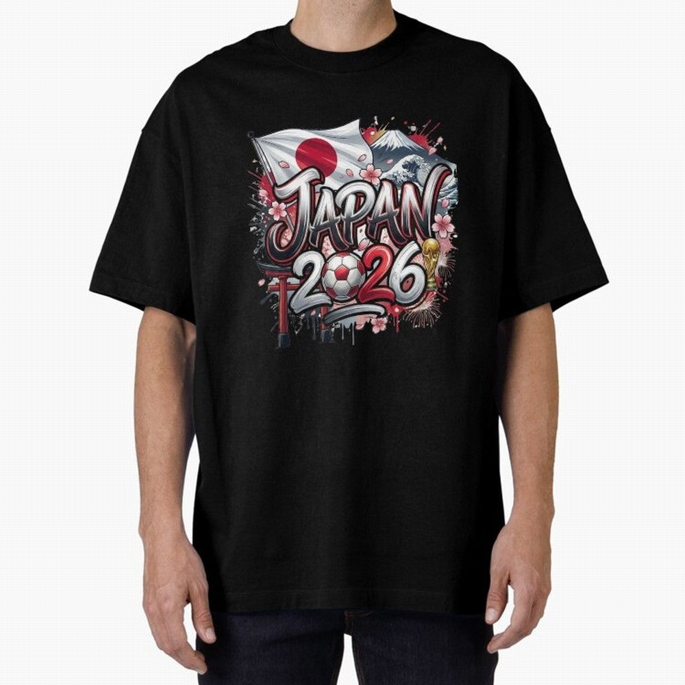 Japan World Cup 2026 Football Legacy Oversized T-Shirt Feel International Energy from FIFA World Cup 2026 Inspired by Mbappe, Spain Energy, Soccer Culture, Superstar Moments, National Team Dreams and Competitive Fire; Great for Watch Parties,