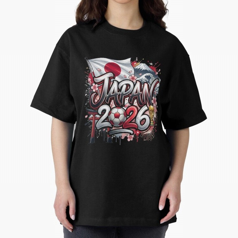 Japan World Cup 2026 Football Legacy Oversized T-Shirt Feel International Energy from FIFA World Cup 2026 Inspired by Mbappe, Spain Energy, Soccer Culture, Superstar Moments, National Team Dreams and Competitive Fire; Great for Watch Parties,