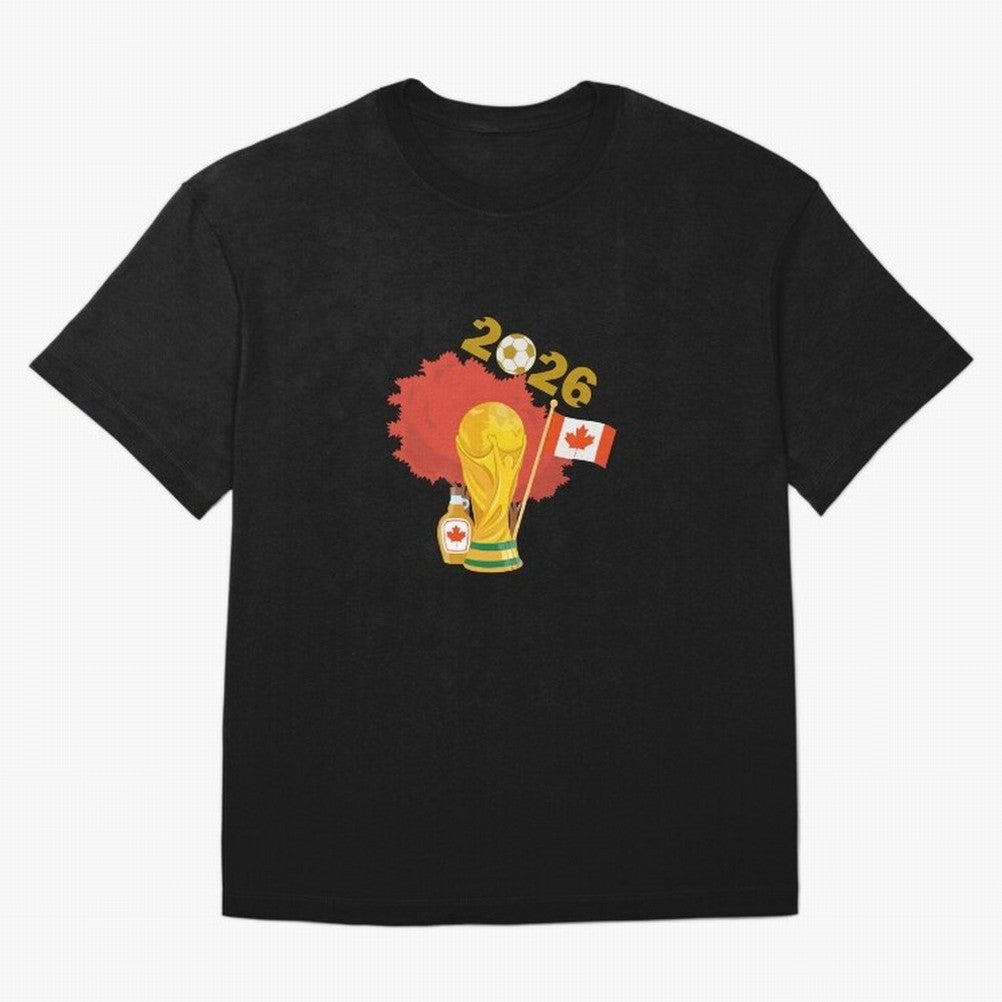 Canada 2026 Football Championship Golden Oversized T-Shirt Live for the Drama of FIFA World Cup 2026 for Fans of Neymar and Brazil, Bringing Fan Favorite Moments, National Team Passion, Big Match Drama and Soccer History; Ideal for Fans Who Follow