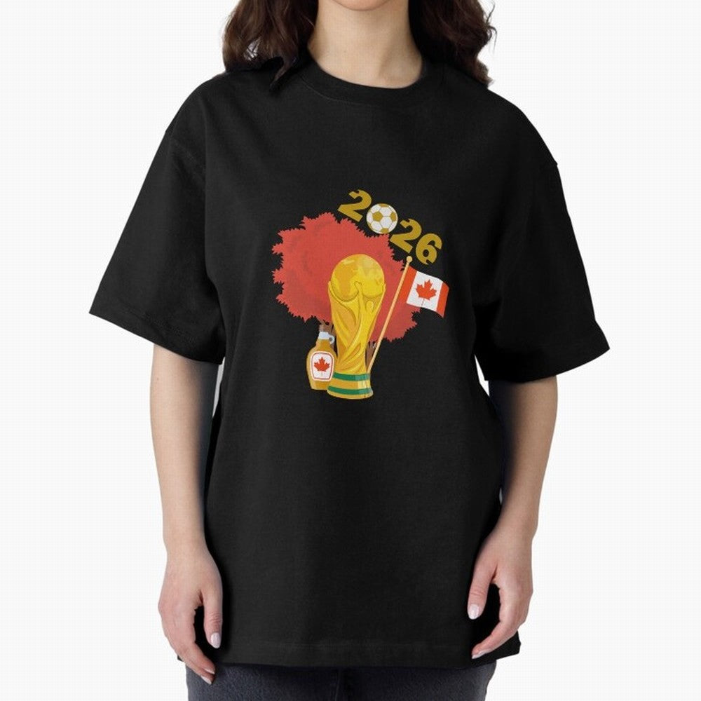 Canada 2026 Football Championship Golden Oversized T-Shirt Live for the Drama of FIFA World Cup 2026 for Fans of Neymar and Brazil, Bringing Fan Favorite Moments, National Team Passion, Big Match Drama and Soccer History; Ideal for Fans Who Follow