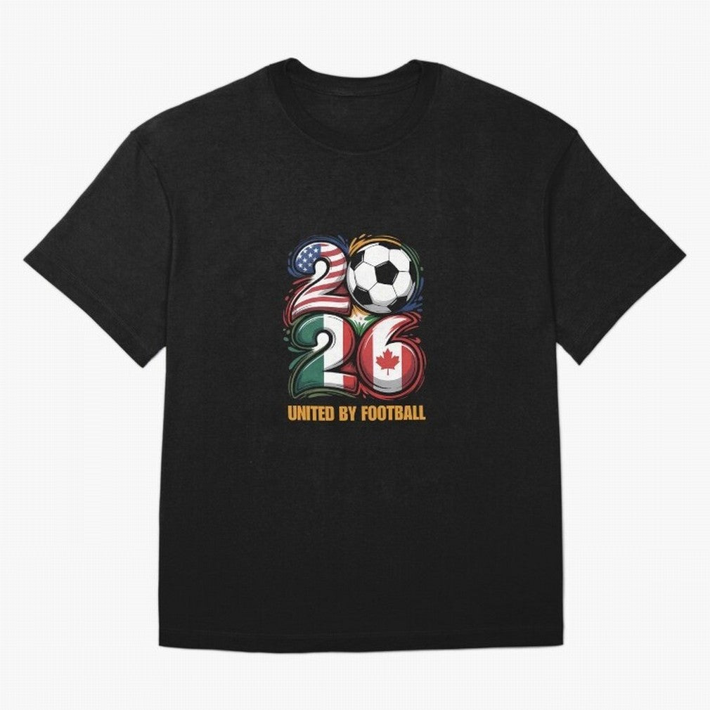 United By Football Soccer Fan Gear 2026 Oversized T-Shirt Back Your Heroes with FIFA World Cup 2026 USA Canada Mexico for Fans of Neymar, Haaland and Cristiano Ronaldo and Portugal, Spain and Germany, Bringing Supporter Pride, Iconic Celebrations,