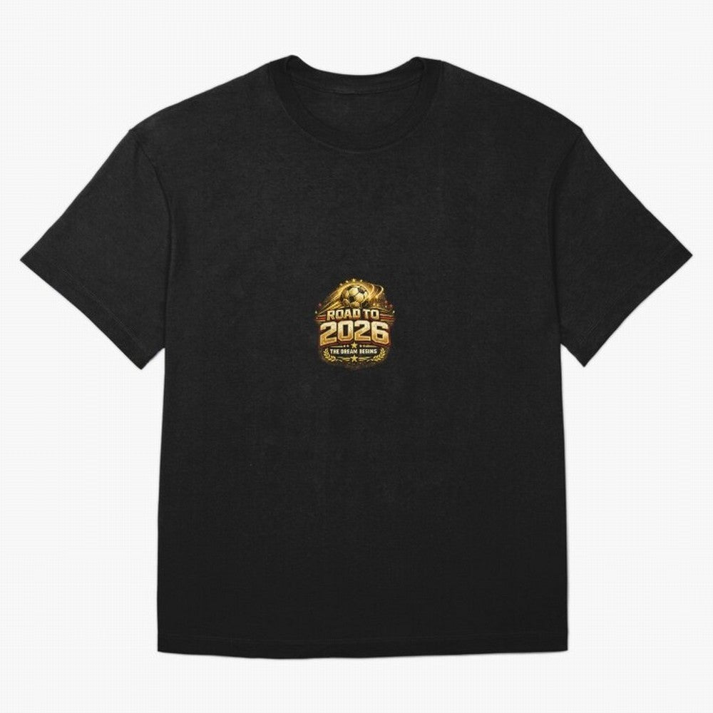 Road To 2026 Football Fan Shirt Oversized T-Shirt Share the Excitement of Global Football Passion for FIFA World Cup 2026, Celebrating Neymar, Spain, Vintage Soccer Flavor, Modern Football Stars, National Flags and Final Night Emotion; Ideal for
