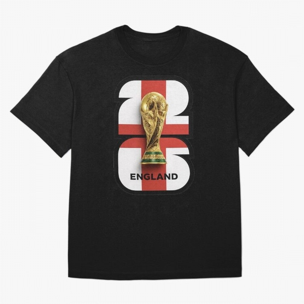 England Football World Cup 2026 - Three Lions Gold Trophy Edition Oversized T-Shirt Celebrate Fan Favorites in FIFA World Cup 2026 USA Canada Mexico Driven by Messi, Neymar and Mbappe, England, France and Netherlands Energy, Championship Spirit,
