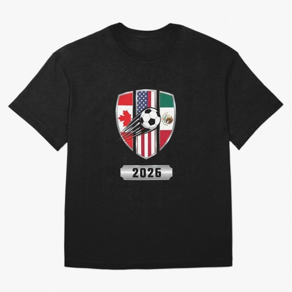 North United America Shield 2026 Cup Oversized T-Shirt Upgrade the FIFA World Cup 2026 Journey through Messi, CR7 and Mbappe Highlights, Netherlands Pride, Stadium Chants, National Pride, Trophy Dreams and Unforgettable Football Memories; Great for